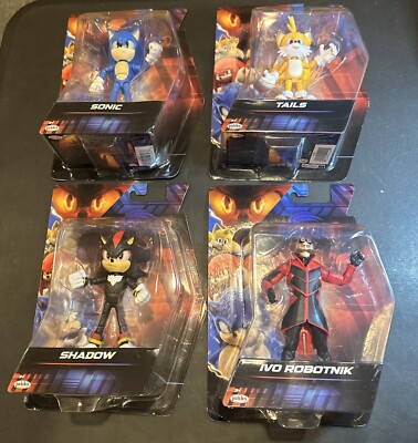 Sonic 3 Movie Jakks Wave 2 Lot Of 4 SUPER SONIC SHADOW SONIC TAILS Figures