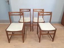 4 SEDIE ANNI 60 IN LEGNO  DI MOGANO SOLIDE E ROBUSTE