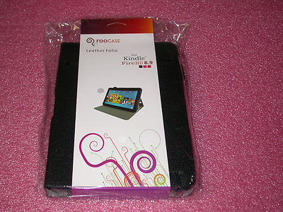 rooCASE for Amazon Kindle Fire HD 8.9'' - Dual-View Leather Folio Case BLK Lot C2