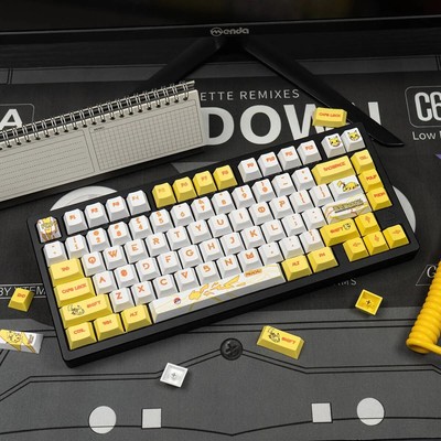 Pikachu PBT OEM Profile Full Set Keycaps For Cherry MX keyboard