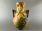 Roseville Pottery Vase 108-8 Art Deco Nouveau Clematis Flower Handles Antique