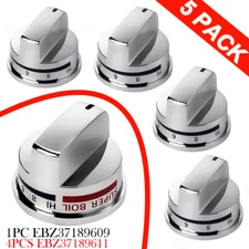 5Pack Burner Control Knobs, Replacements for LG LRG30355ST LRG30357ST LRG30855ST