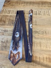 RALPH MARLIN Harley Davidson Men's Neck Tie Motorcycle Eagle BROWN VTG '94
