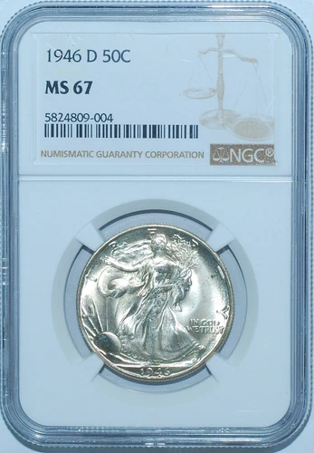 1946 D NGC MS67 Walking Liberty Half Dollar