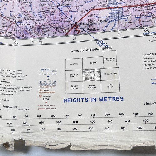 WW2 Map Abyssinia Ethiopia North Africa 1948 Army / Air RAF War Office Map - 第 14/18 張圖片