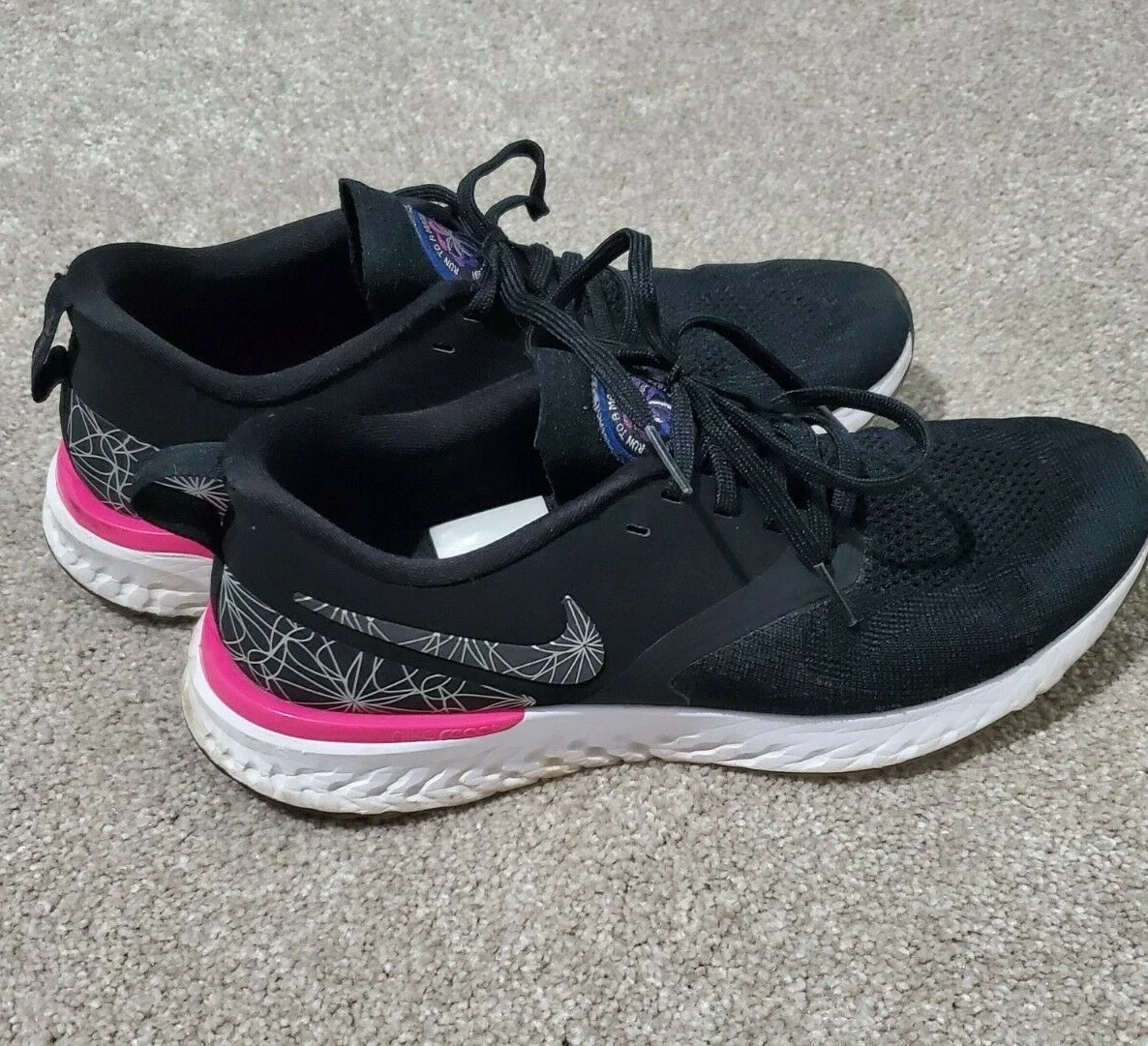 NIKE REACT FLYKNIT 2 &#039;Run A Magical Place&#039; Size 9.5 Men&#039;s Black/White | eBay