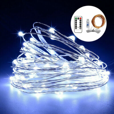 50/100/200 LED USB Powered In Lichterkette Kupferdraht Fernbedienung Weihnachten
