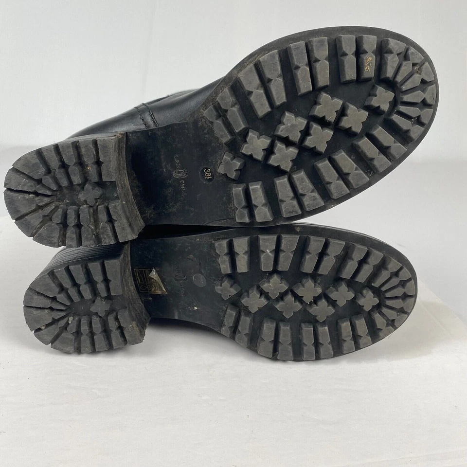 Zapato Coche Bota Mujer Zapatos, Cuero Negro Talla 8.5 Foto 3 de 4