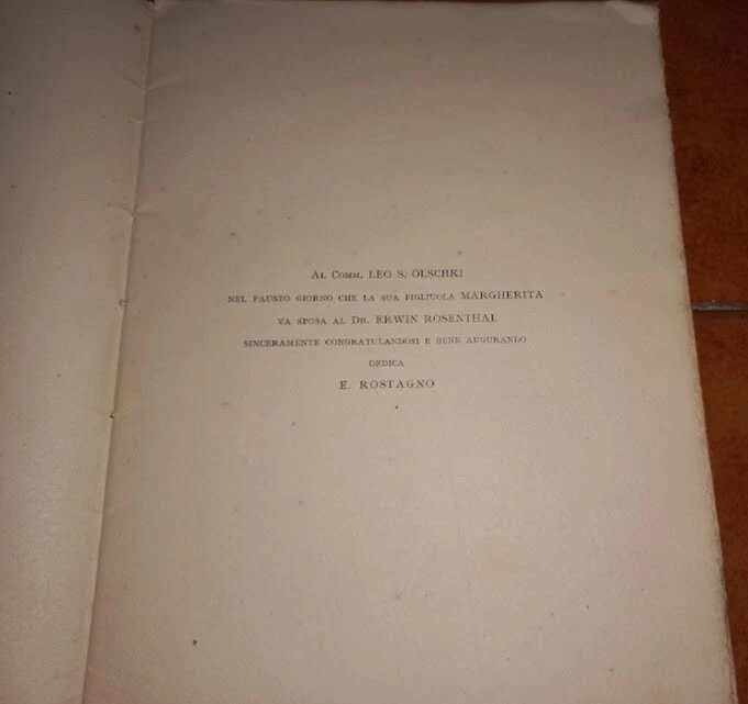E. ROSTAGNO LETTERA DI DANTE AI CARDINALI ITALIANI NOZZE ROSENTHAL OLSCHKI 1912 - Immagine 2 di 3