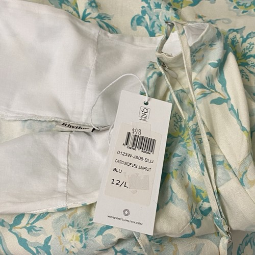 Damen-Overall Rhythm neu mit Etikett 12/L Kairo weites Bein aquamarin weiß Swifty Y2K Blumen Boho - Bild 10 von 13