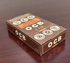 OCB Virgin 1 1/4 Unbleached Rolling Paper -Full box- 24 packs Papers