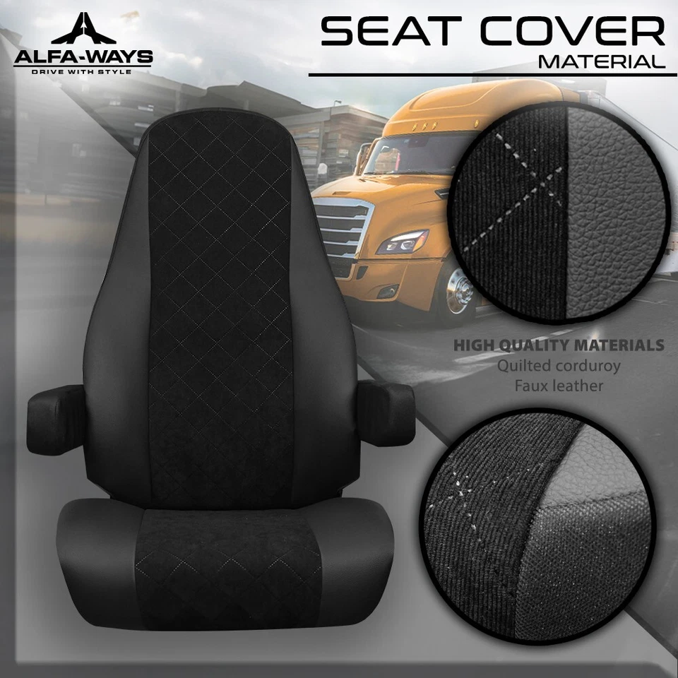 Seat cover fits: FREIGHTLINER CASCADIA 125, 116, 126 (2014-current) (33" back) - Image 3 of 4