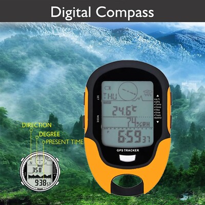SUNROAD GPS Navigationsempfänger Handgerät USB Digital Höhenmesser Barometer IP44