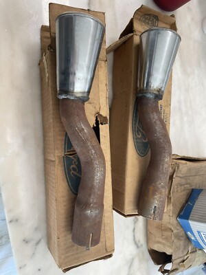 NOS 1965 1966 Ford Mustang GT Dual exhaust TRUMPETS TIP SET . matching pair 