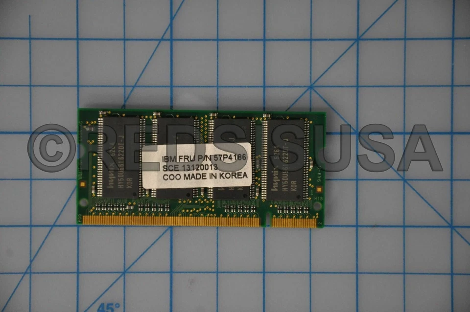 IBM 256MB PC2700DDR333MHz non-ECC Unbuffered CL2.5 SoDimm Memory Module 57P4186 - Image 2 of 2