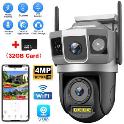 Camara De Seguridad HD WIFI Inalambrica 360° Para Casa Exterior 1080P Con Audio