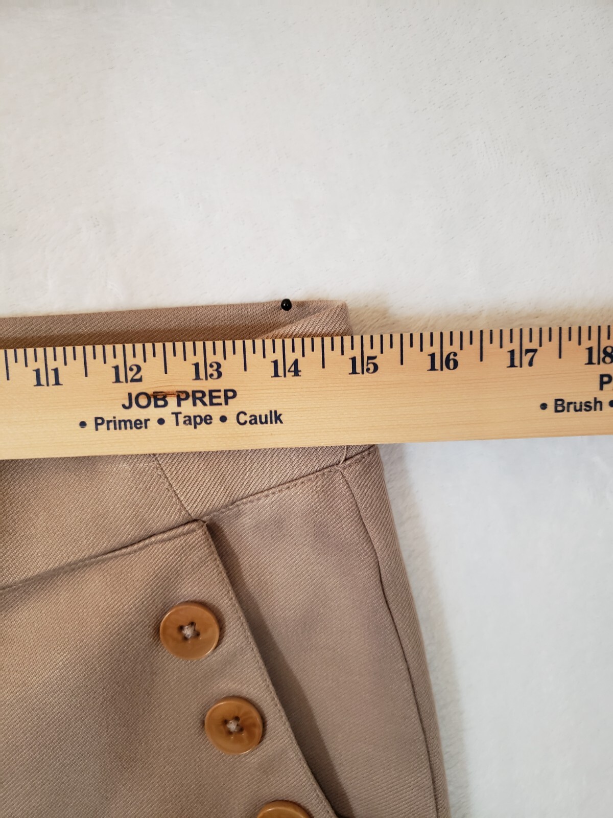 Betabrand Pant Women Large Beige Pull on Pockets Button Details Boot