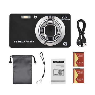 4K Portable 56MP Digital Camera  Ultra HD 20X Zoom Auto Focus Anti-shaking J0U6
