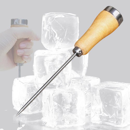 Steel Ice Pick Punch Crusher Icing Breaker Kitchen Wooden G HOT