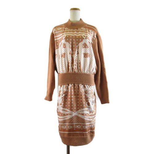 dress silk wool cashmere Orange 