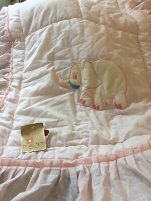 Moda Infantil Noisette rosa Bettdecke Volant Elefant Baby Mädchen neu mit Etikett Designer