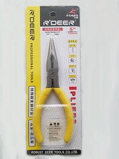 RT501 5" Professional Carbon Steel Long Nose Plier w/ Cutter And Rubber Grip