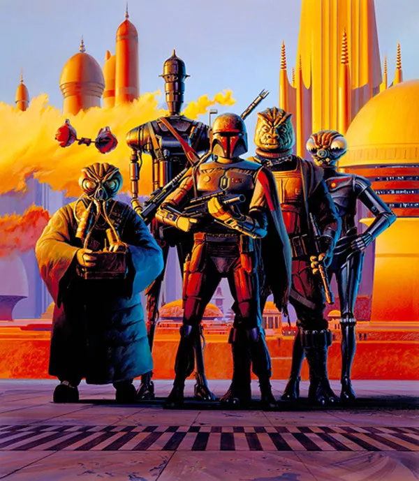 Empire Strikes Back Ralph McQuarrie Star Wars Bounty Hunters Concept Art Giclée