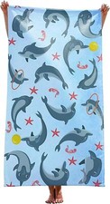alottagifts Dolphin Collage Microfiber Sand Free Beach Towel Bath Towel