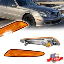 Amber Lens Front Bumper Side Marker Lights For 2003-2006 Mercedes W211 E-Class