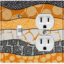 Metal Light Switch Cover Wall Plate Safari Pattern African Tribal Art SFR034