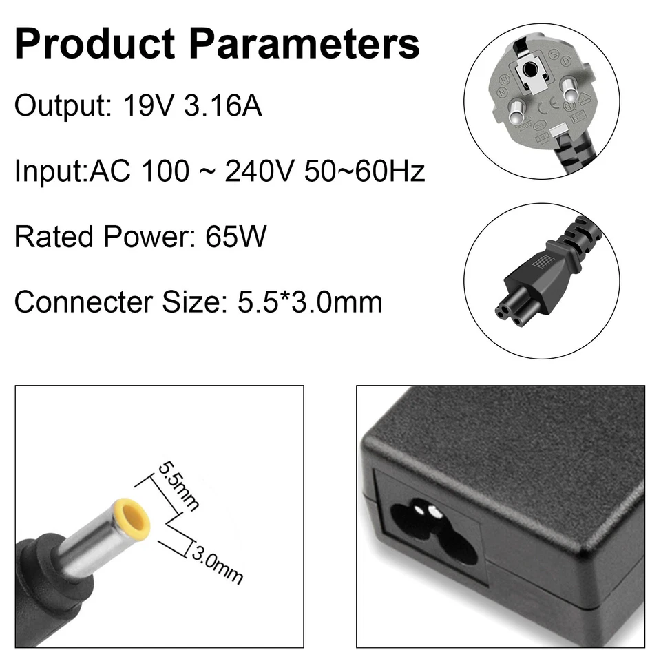 Netzteil Ladegerät für Samsung RC512 RV510 RV511 RV515 RV520 RV711 RV720 60W - Bild 4 von 4