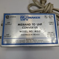 c1970s Sylvania Pathmaker CATV Midband UHF VHF Cable TV Converter Box 4012 F5