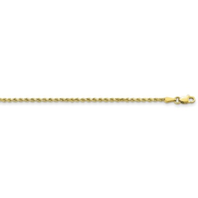 Echte Seilkette 10kt Gelbgold 2mm halbmassiv Diamantschliff