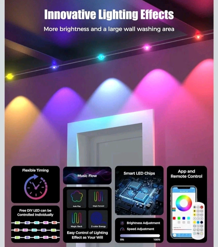 POOFZY Permanent Outdoor Lights for House 200ft RGB+IC Smart Outdoor Decor 50 Sc - Image 3 of 4