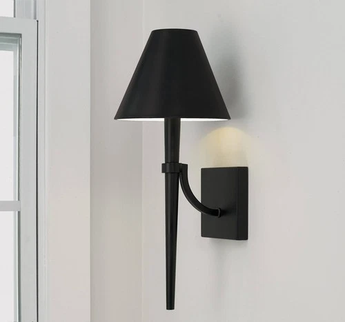 Capital Holden 18 3/4" High Matte Black Metal Wall Sconce - Picture 3 of 7