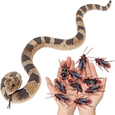 3-In-1 Pranks for Adults Fake Snake Cockroaches Poo Kit,Pretty Realistic Creepy