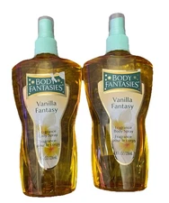 2x Body Fantasies Vanilla Fantasy 8 oz 236 ml Perfumed Fragrance Body Spray