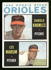 1964 Topps Baseball Card #418 Rookie Stars Baltimore Orioles Darold Knowles. rookie card picture