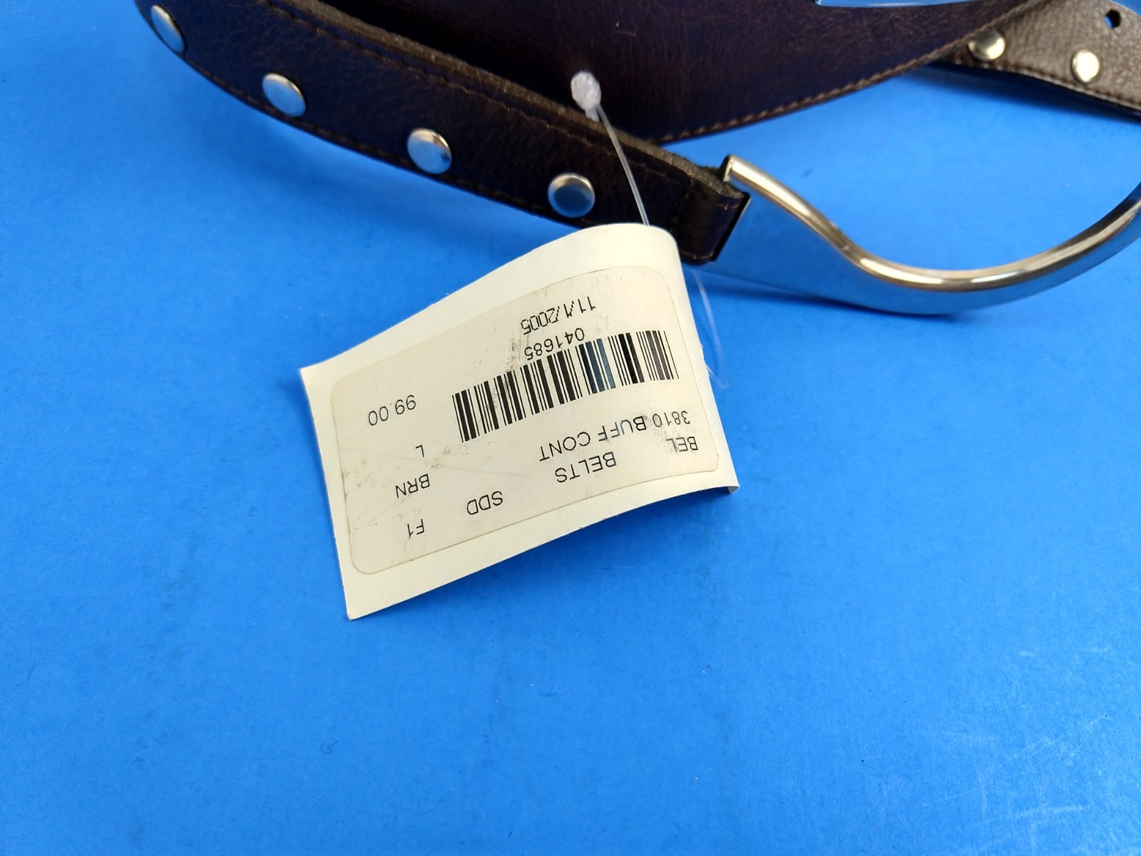 Sandy Duftler Designs Brown Leather Stud Belt Size Large NWT image 2