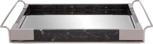 Discover the Art Deco Marble Tray-Black Marble and Steel Elegance - Picture 8 of 8