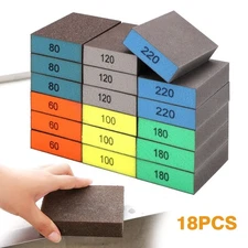 18PCS Drywall Sanding Sponges Set Wet Dry Sandpaper Block Pads 60-220 Grit