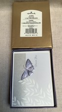 Hallmark Thank You Cards Silver Embossed Butterfly Foil Lined Envelopes Lot of 8