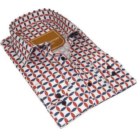 Мужская спортивная рубашка из 100% хлопка CIERO MONTERO Turkey Dress /Повседневная #5072-01 Красный, синий