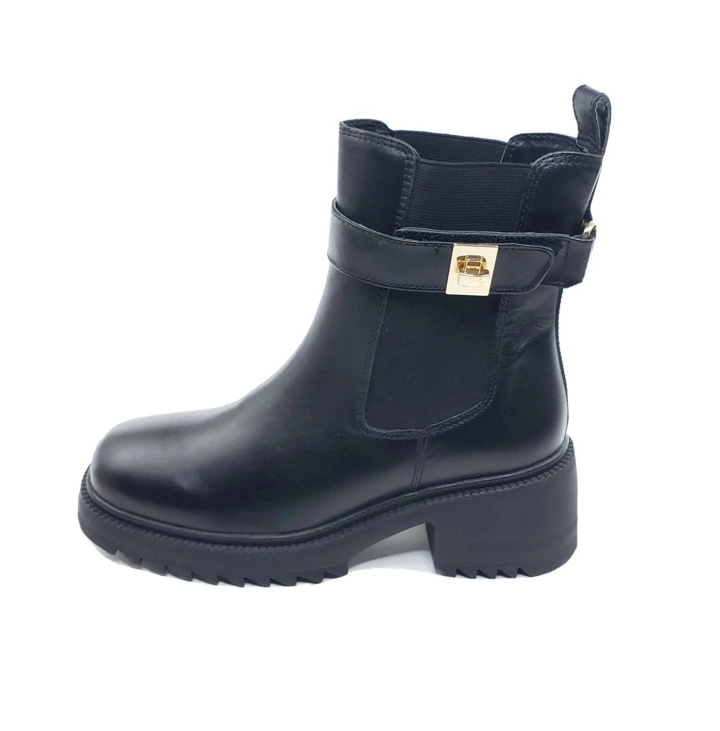 SAOLA Stivali Steve Madden Gates Chelsea suola spessa pelle nera donna US 9 M