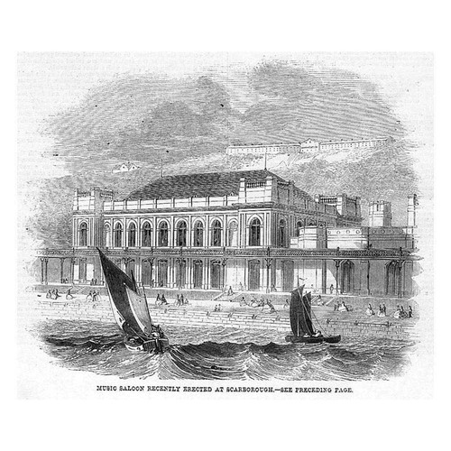 SCARBOROUGH The new Music Salon recently erected - Antique Print 1858