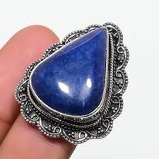 Sodalite Gemstone Handmade 925 Sterling Silver Jewelry Ring Size 9 V661