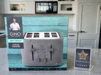 Gino D'Acampo 4 Scheiben Toaster Grau Aufheiz- & Auftaufunktionen