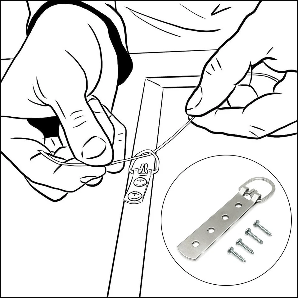 D Ring Bilderhaken mit Edelstahlschrauben für starke Rahmenauflage