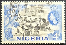 Nigeria - 1953 Cocoa Production Queen Elizabeth II 4d - Stamp