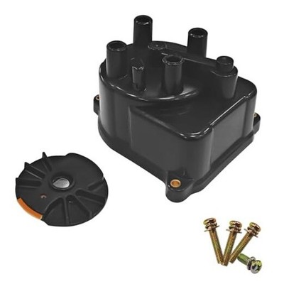 Ignition Distributor Cap and Rotor Kit Set for Honda Distributor Cap black